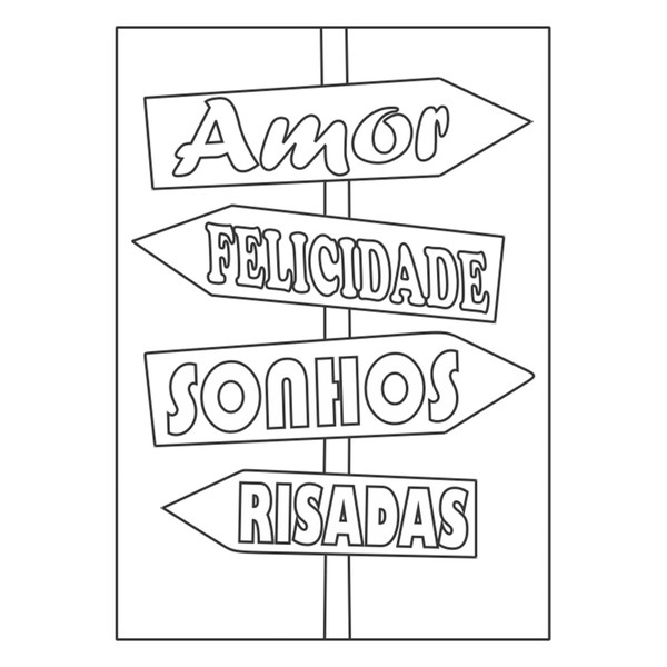 Quadro Para Pintar Frase Amor Felicidade Sonhos Risadas 30x42cm Leroy Merlin