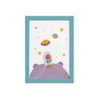 Quadro para Quarto Bebê Pequeno Principe Rosa Moldura Azul