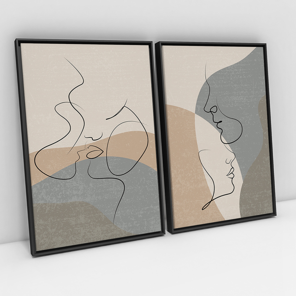Quadro Para Quarto Casal Amor Em Curvas Kit Decorativo 2 Tela