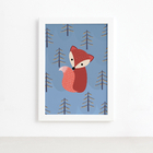 Quadro para Quarto de Bebê Raposinha 3 22x32cm Mold Branca