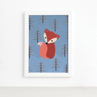 Quadro para Quarto de Bebê Raposinha 3 33x43cm Mold Branca