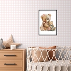 Quadro Para Quarto De Bebê Ursinha 33x24cm Moldura:madeira Br