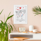 Quadro para Quarto Frase Amor Gesto Moldura Branca 33x43cm