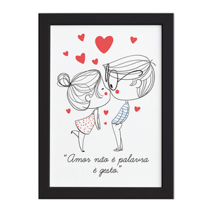 Quadro Para Quarto Frase Amor Gesto Moldura Preta 22x32cm Leroy Merlin