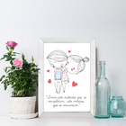 Quadro para Quarto Frase Namorados Moldura Branca 22x32cm