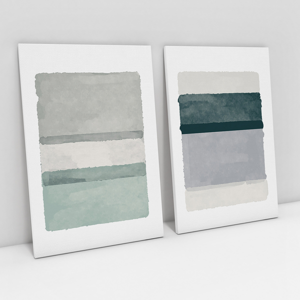 Quadro Para Sala Abstrato Moderno Kit 2 Telas Canvas Minimali