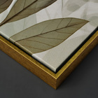 Quadro Para Sala Flores Em Ouro Branco Folhas Em Ouro Amarelo