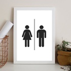 Quadro Para Sinalizar Banheiro Unissex 24x18cm Moldura:madeir