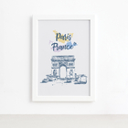 Quadro Paris Arco Triunfo França Moldura Branca 33x43