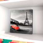 Quadro Paris Carro Uniart Vermelho & Cinza 30x30cm