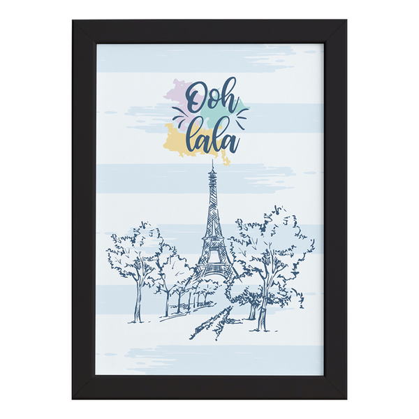 Quadro Paris França Oolala Moldura Preta 22x32cm