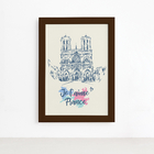 Quadro Paris Notre Dame Moldura Marrom 22x32cm