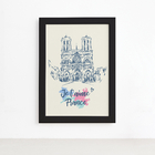 Quadro Paris Notre Dame Moldura Preta 22x32cm