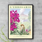 Quadro Passarinho Com Flores Rosas 33x24cm Moldura Branca