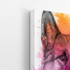 Quadro Pastor Alemão Cachorro Tinta Aquarela Canvas 30x40cm