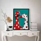 Quadro Patinhos Naipes Carta De Baralho 33x24cm Moldura Preta