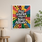 Quadro Paz Interior Começa Com Boas Atitudes 45x34cm - Com Vi