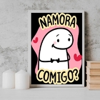 Quadro Pedido Namoro Namora Comigo? 33x24cm - Com Vidro Moldu