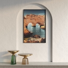 Quadro Pedras e Mar Marrom com Vidro 150x100cm Arte Própria