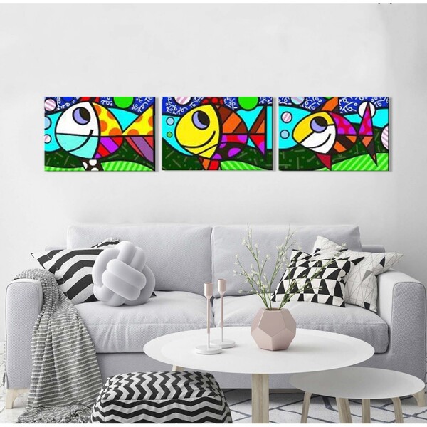 Quadro Peixe Decoração Romero Britto