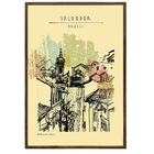 Quadro Pelourinho Bege com Vidro 40x60cm Arte Própria