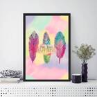 Quadro Penas Find Your Hapiness 33x24cm Moldura:madeira Branca
