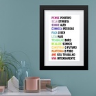Quadro Pense Positivo - 60x48cm Moldura:madeira Branca