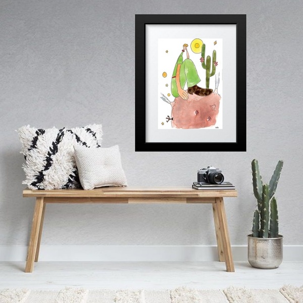 Quadro Pequeno Príncipe Abaporu - 60x48cm Moldura Branca