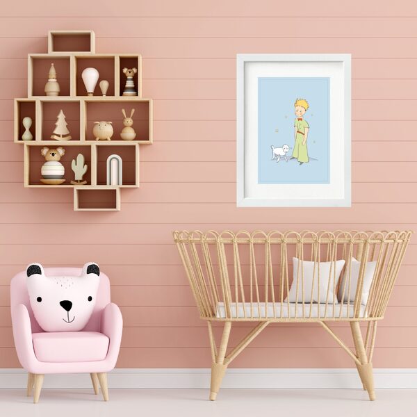 Quadro Pequeno Príncipe Azul - 60x48cm Moldura Preta