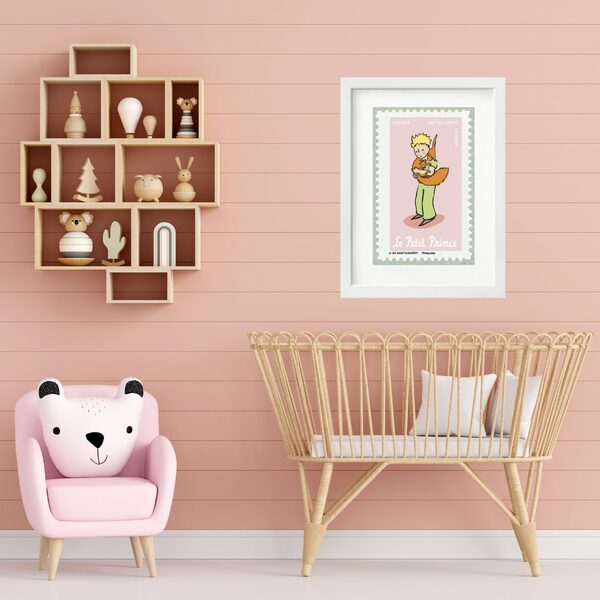 Quadro Pequeno Príncipe Com Raposa - 60x48cm Moldura Branca