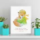 Quadro Pequeno Príncipe Com Raposa Aquarela 33x24cm Moldura:m