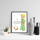 Quadro Pequeno Príncipe E Raposa - Frase 45x34cm - Com Vidro