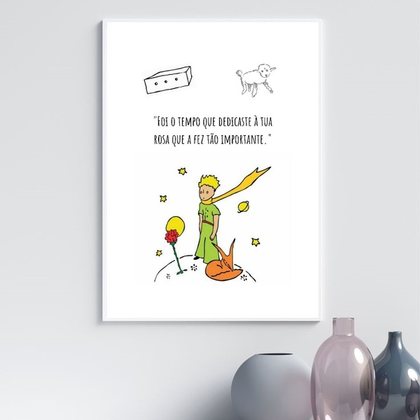 Quadro Pequeno Príncipe - Foi O Tempo 24x18cm - Com Vidro Mol