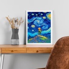 Quadro Pequeno Príncipe Van Gogh 24x18cm - Com Vidro Moldura
