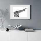 Quadro Pernas Meia Calça Listrada - 60x48cm Moldura:madeira P