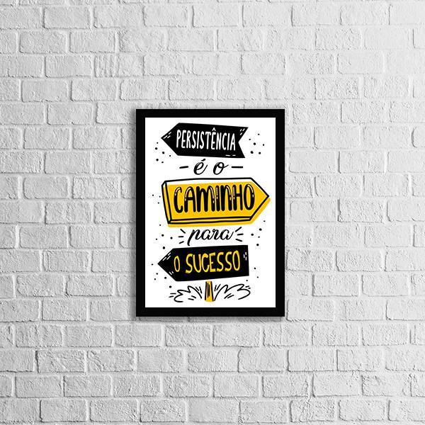 Quadro Persistência É O Caminho Para O Sucesso 24x18cm Moldur
