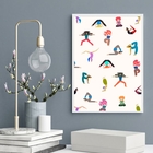 Quadro Pessoas Fazendo Yoga 45x34cm - Com Vidro Moldura:madei