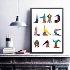 Quadro Pessoas Praticando Yoga- Ilustração 24x18cm Moldura:ma