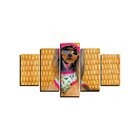 Quadro Pet De 5 Peças Estilo Mosaico Cachorro 22