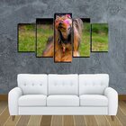 Quadro Pet De 5 Peças Estilo Mosaico Cachorro 23