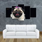 Quadro Pet De 5 Peças Estilo Mosaico Cachorro 28