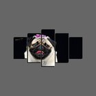 Quadro Pet De 5 Peças Estilo Mosaico Cachorro 28