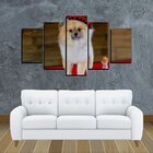 Quadro Pet De 5 Peças Estilo Mosaico Cachorro 55