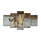 Quadro Pet De 5 Peças Estilo Mosaico Gatos 25