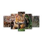Quadro Pet De 5 Peças Estilo Mosaico Gatos 29