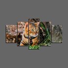 Quadro Pet De 5 Peças Estilo Mosaico Gatos 39