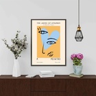 Quadro Picasso Coração Azul E Amarelo 33x24cm - Com Vidro Mol