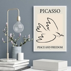 Quadro Picasso Pomba - Peace And Freedom 24x18cm - Com Vidro