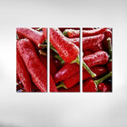 Quadro Pimentas Vermelhas Decorativo Kit 3 Peças