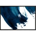 Quadro Pincelada Azul E Branca 90x60 - Casa Da Moldura